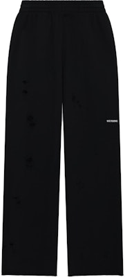 WE11DONE SS24 寬鬆破壞風LOGO針織休閒長褲 中性 黑色 WD-TA1-24-812-U-BK Order WE11DONE SS24 寬鬆破壞風LOGO針織休閒長褲 中性 黑色 WD-TA1-24-812-U-BK