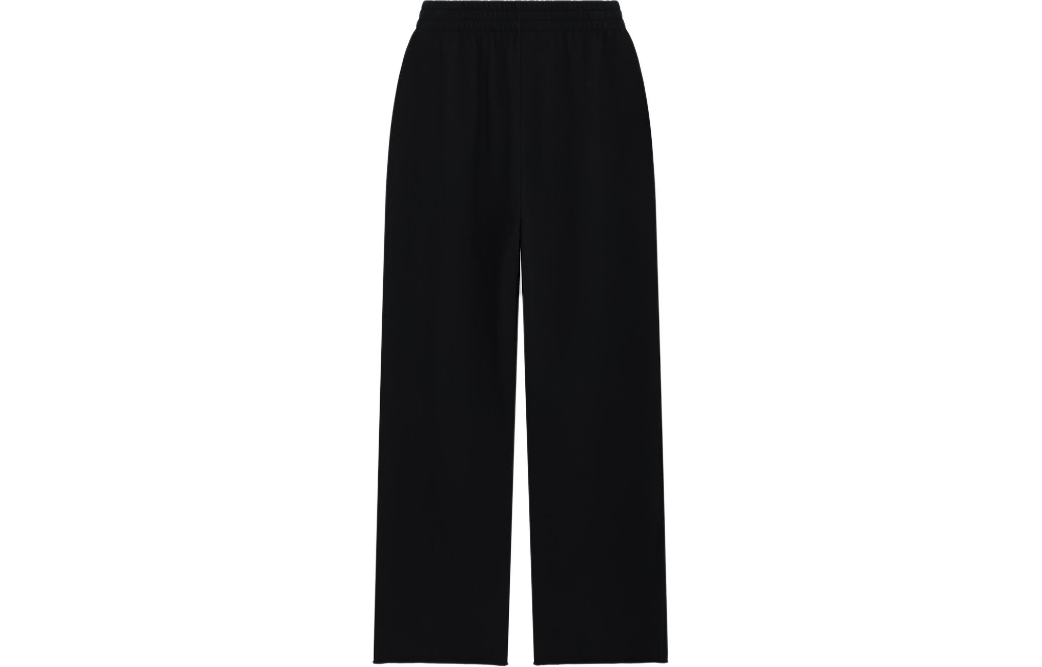 Lookbook WE11DONE SS24 寬鬆破壞風LOGO針織休閒長褲 中性 黑色 WD-TA1-24-812-U-BK