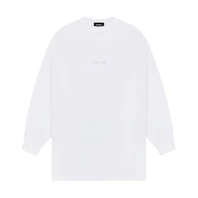 WE11DONE SS24 Rhinestone Polka Dot Logo Oversized Long Sleeve Tee White Unisex WD-TT0-24-811-U-WH