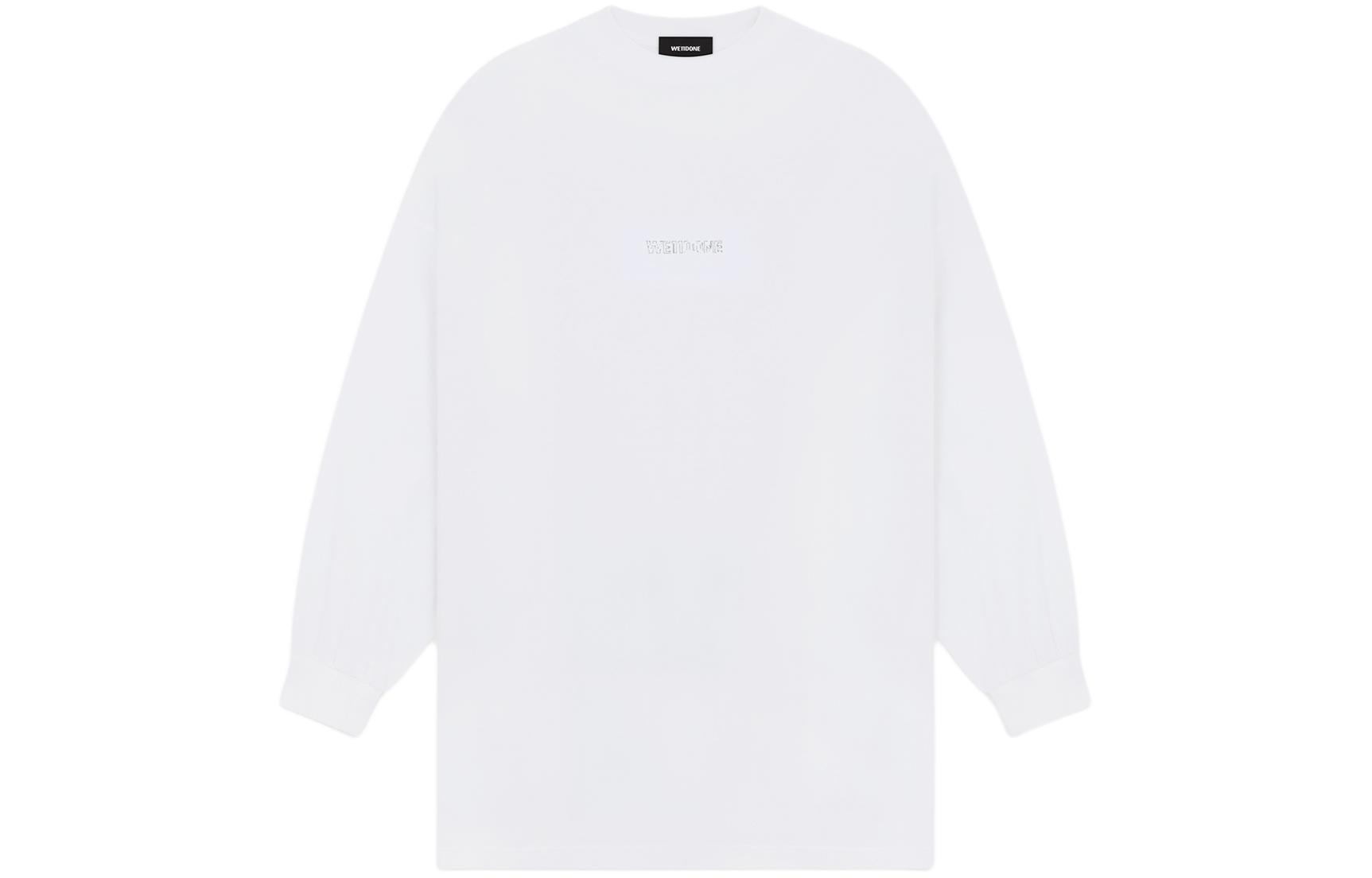WE11DONE SS24 Rhinestone Polka Dot Logo Oversized Long Sleeve Tee White Unisex WD-TT0-24-811-U-WH 圖 2