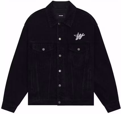 WE11DONE SS24 Unisex Black Denim Jacket with Colorblock Logo Print. WD-DJ1-24-372-U-BK Buy WE11DONE SS24 Unisex Black Denim Jacket with Colorblock Logo Print. WD-DJ1-24-372-U-BK