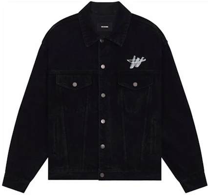 WE11DONE SS24 Unisex Black Denim Jacket with Colorblock Logo Print. WD-DJ1-24-372-U-BK Order WE11DONE SS24 Unisex Black Denim Jacket with Colorblock Logo Print. WD-DJ1-24-372-U-BK