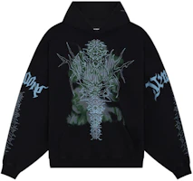 WE11DONE SS24 Unisex Black Hoodie with Skull Print Long Sleeves WD-TH1-24-722-U-BK WE11DONE SS24 Unisex Black Hoodie with Skull Print Long Sleeves WD-TH1-24-722-U-BK