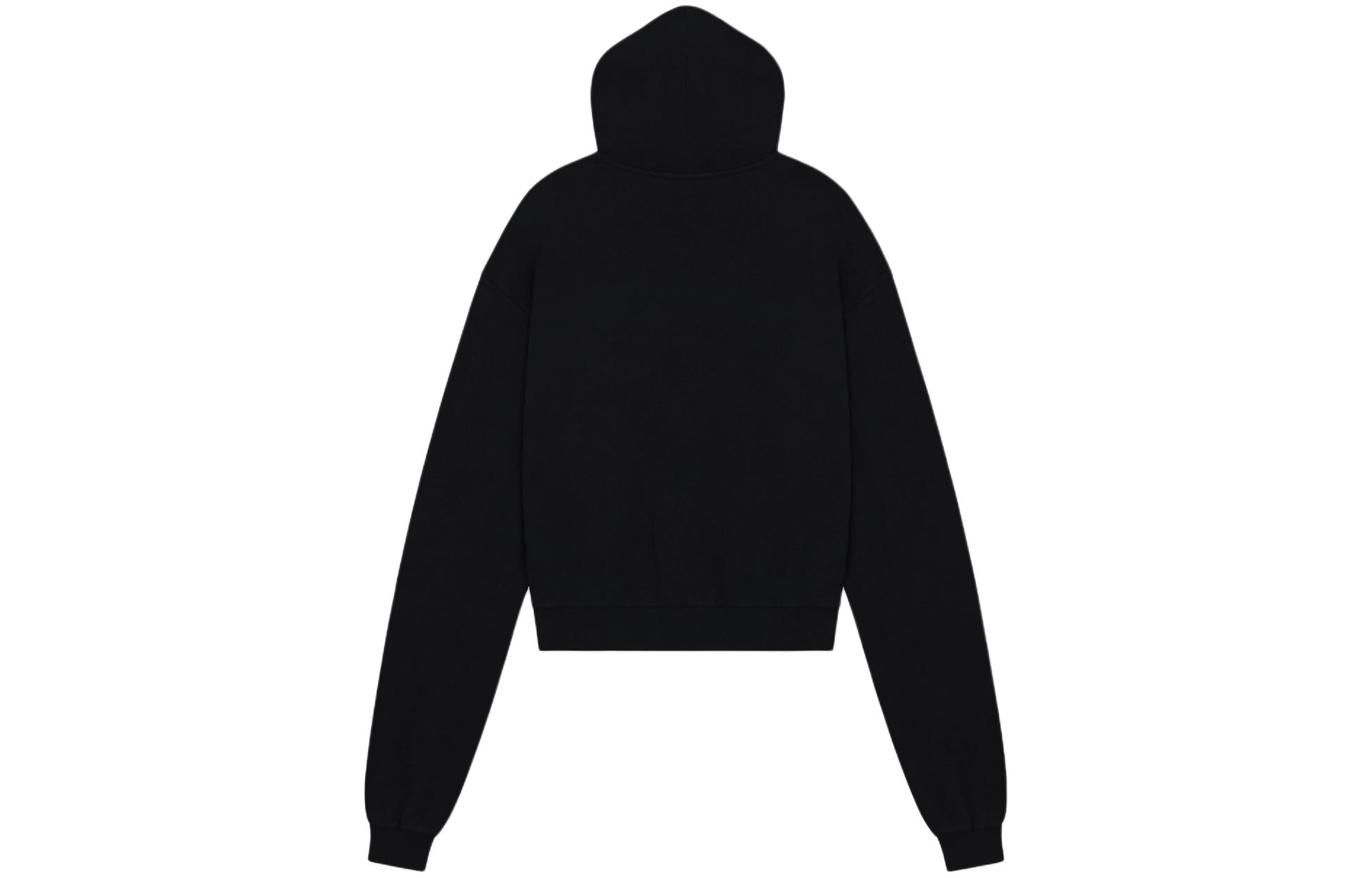 WE11DONE SS24 Unisex Black Zip Hoodie with Kangaroo Pocket. WD-TJ1-24-899-U-BK 圖 3
