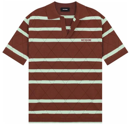 WE11DONE SS24 男女同款棕色条纹舒适短袖POLO衫. WD-KT1-24-643-U-BR Order WE11DONE SS24 男女同款棕色条纹舒适短袖POLO衫. WD-KT1-24-643-U-BR
