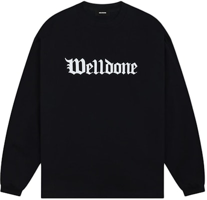 WE11DONE SS24 男女同款哥德字母羅紋長袖T恤 黑色. WD-TT0-24-800-U-BK Order WE11DONE SS24 男女同款哥德字母羅紋長袖T恤 黑色. WD-TT0-24-800-U-BK