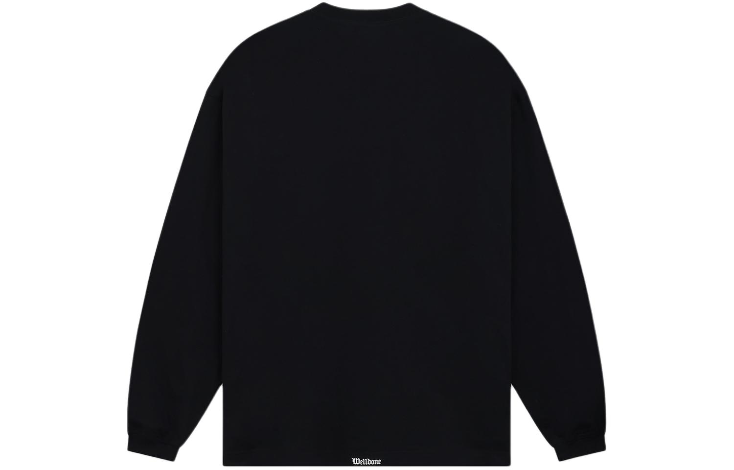 Lookbook WE11DONE SS24 男女同款哥德字母羅紋長袖T恤 黑色. WD-TT0-24-800-U-BK