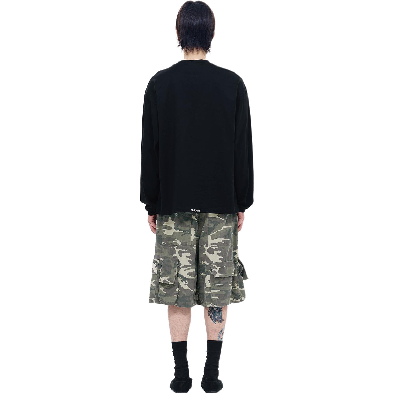 Purchase WE11DONE SS24 男女同款哥德字母羅紋長袖T恤 黑色. WD-TT0-24-800-U-BK