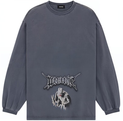 WE11DONE SS24 中性款怪獸字母圖案長袖T恤 灰色 WD-TT0-24-718-U-NV Buy WE11DONE SS24 中性款怪獸字母圖案長袖T恤 灰色 WD-TT0-24-718-U-NV