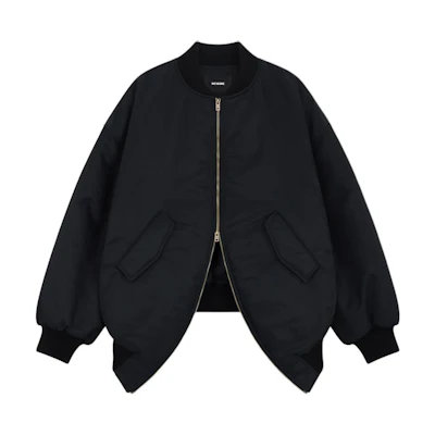 WE11DONE SS24 Unisex Oversized Double-Zip Jacket Black Long Sleeve. WD-JP0-24-117-U-BK