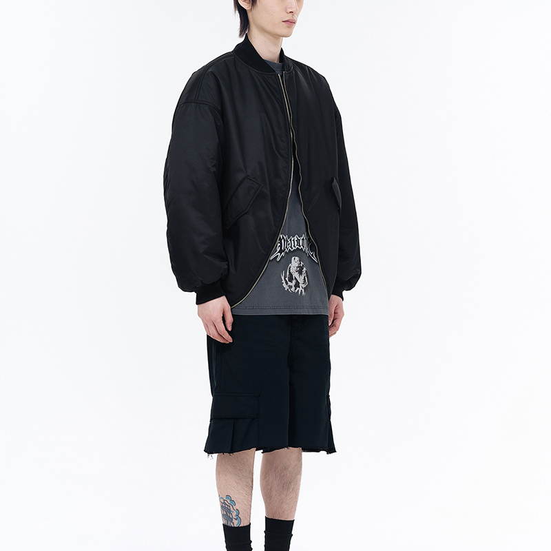 WE11DONE SS24 Unisex Oversized Double-Zip Jacket Black Long Sleeve. WD-JP0-24-117-U-BK 圖 6