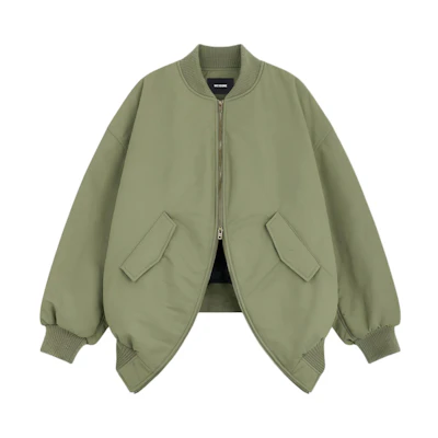 WE11DONE SS24 Unisex Oversized Zip-Up Jacket Green Long Sleeve WD-JP0-24-117-U-KK