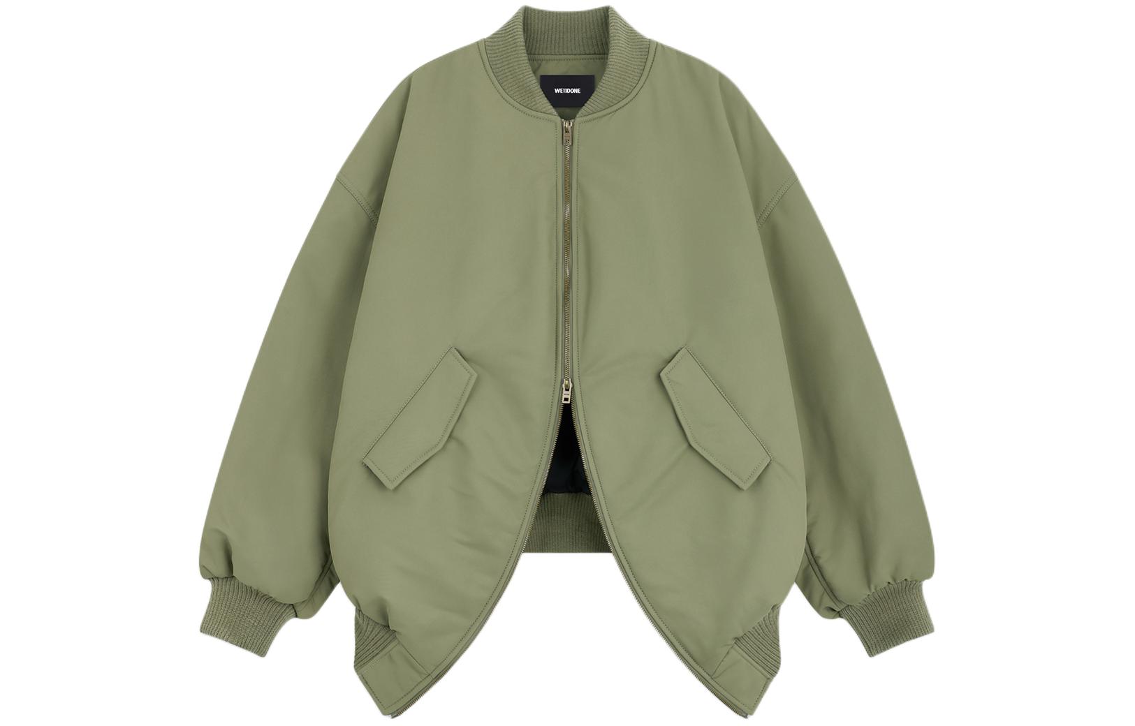 WE11DONE SS24 Unisex Oversized Zip-Up Jacket Green Long Sleeve WD-JP0-24-117-U-KK 圖 2