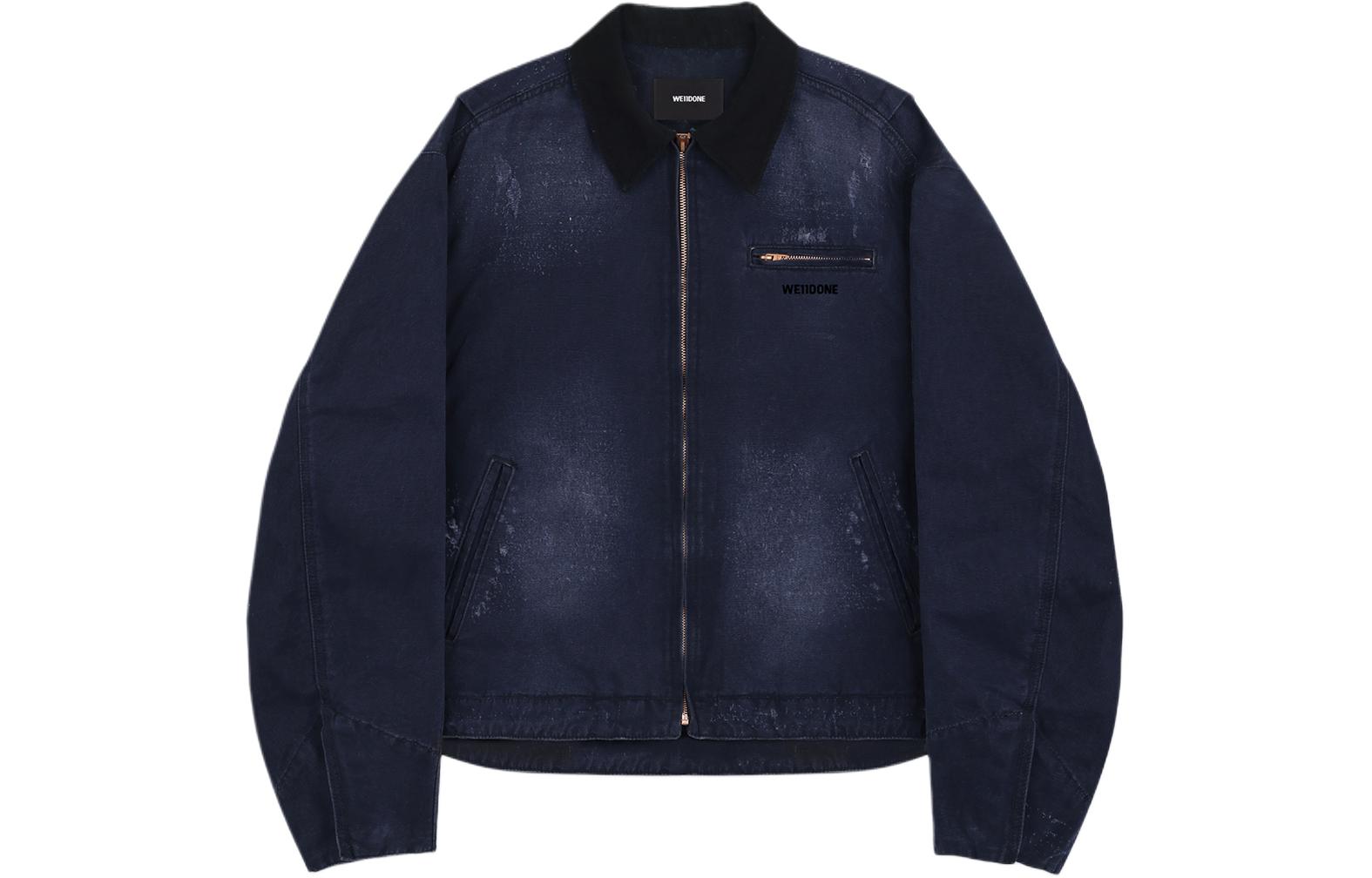 WE11DONE SS24 Vintage Logo Washed Oxford Jacket Navy Unisex WD-DJ0-24-381-U-NV 圖 2