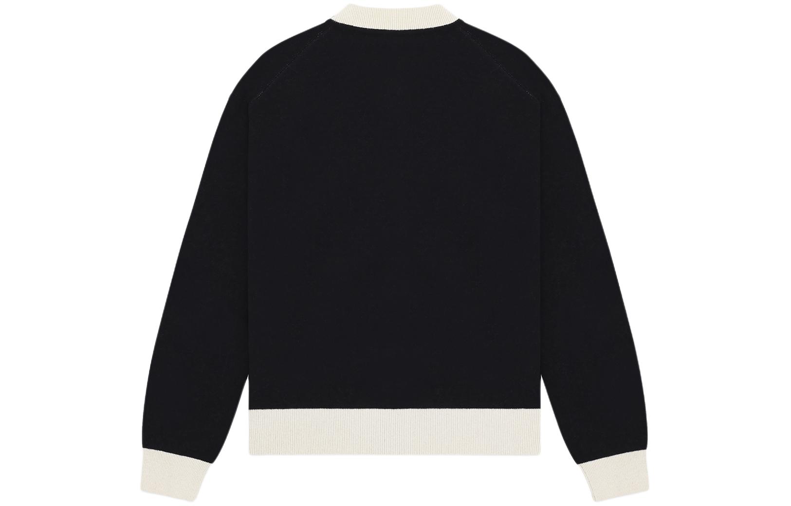 WE11DONE SS24 W Jacquard Logo Baseball Knit Jacket Unisex Black WD-KJ0-24-626-U-BK 圖 3