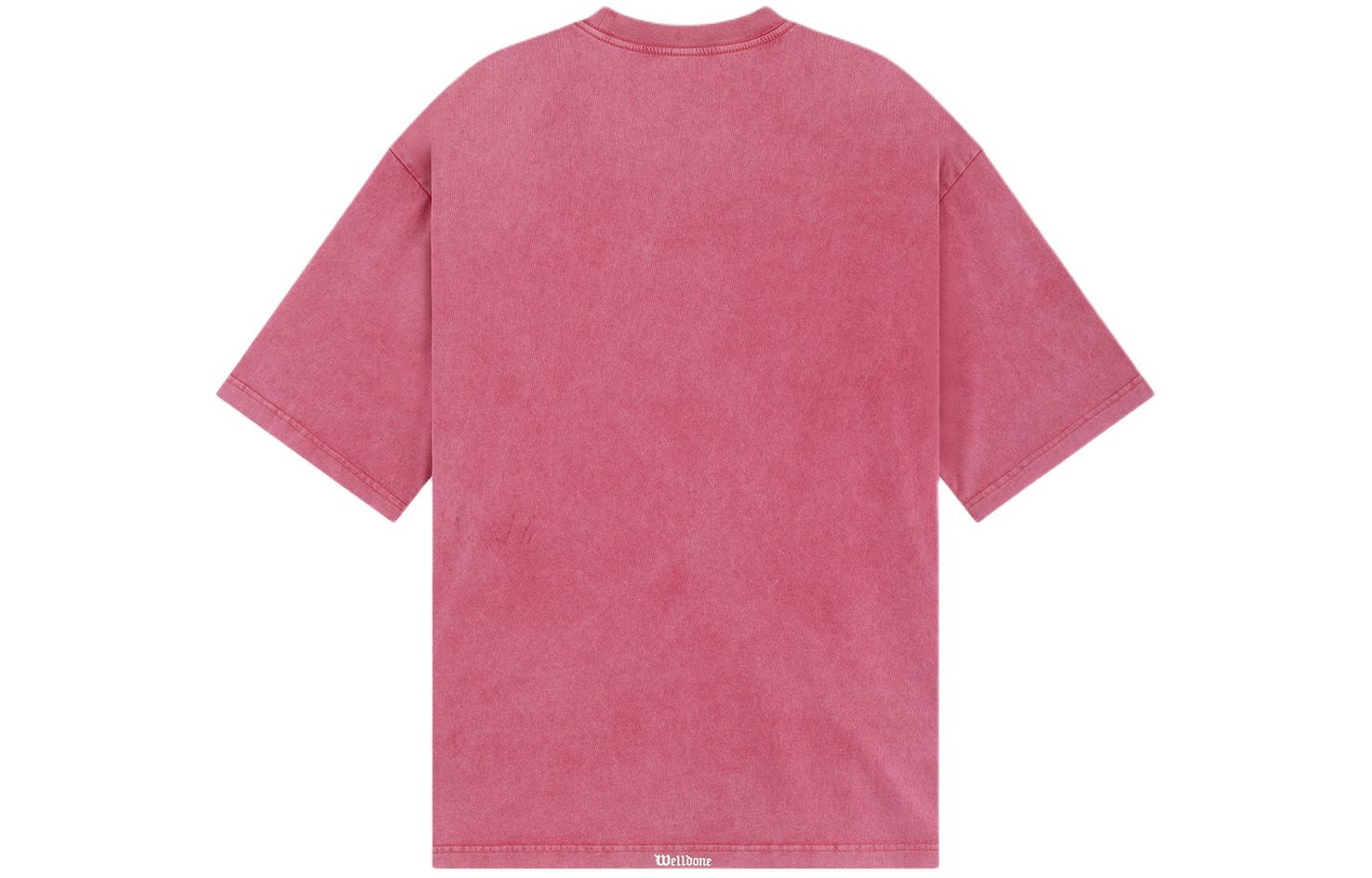 WE11DONE SS24 Washed Faded Graphic Unisex Pink T-Shirt. WD-TT0-24-723-U-PK 圖 3