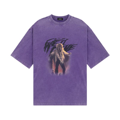 WE11DONE SS24 Washed Faded Graphic Unisex Purple T-Shirt WD-TT0-24-723-U-PP