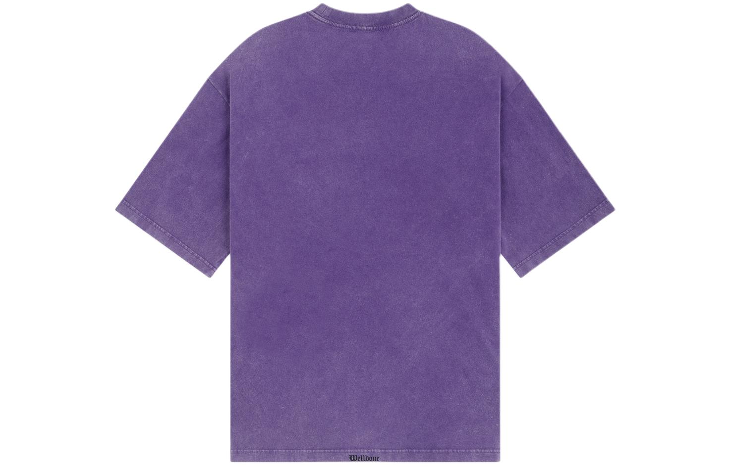 Lookbook WE11DONE SS24 洗舊復古印花款紫色男女共穿短袖T恤 WD-TT0-24-723-U-PP