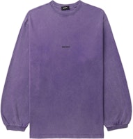 WE11DONE SS24 Washed Faded Logo Long Sleeve Unisex T-Shirt Purple WD-TT0-24-722-U-PP WE11DONE SS24 Washed Faded Logo Long Sleeve Unisex T-Shirt Purple WD-TT0-24-722-U-PP