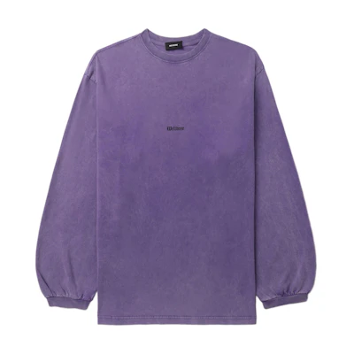 WE11DONE SS24 Washed Faded Logo Long Sleeve Unisex T-Shirt Purple WD-TT0-24-722-U-PP