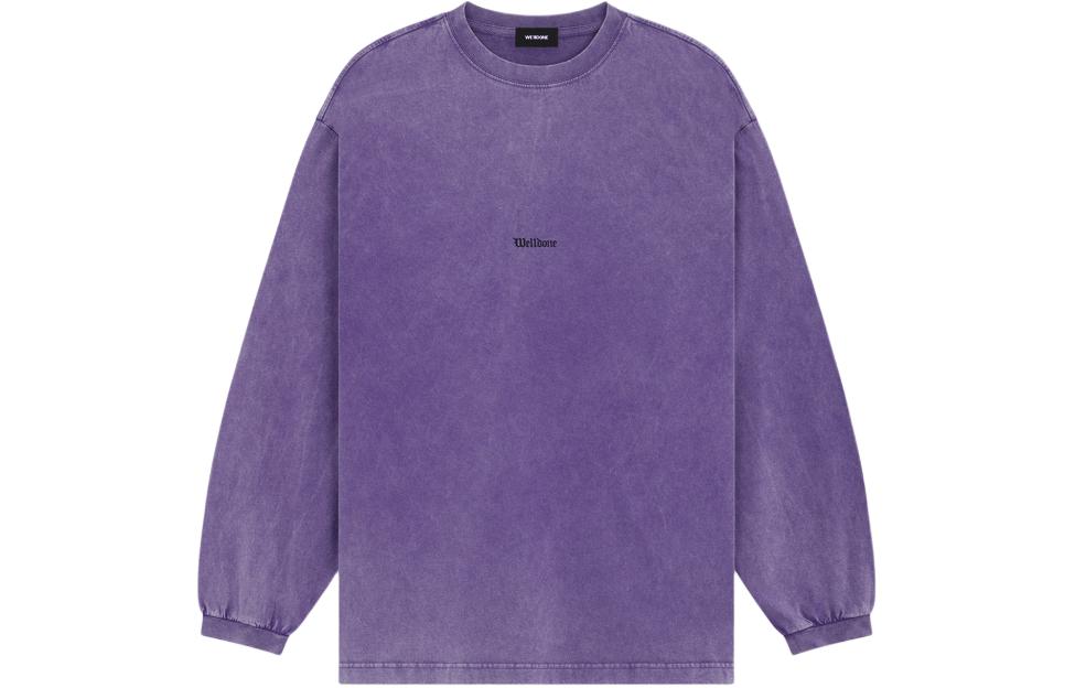 Order WE11DONE SS24 仿舊褪色標誌長袖紫色中性T恤 WD-TT0-24-722-U-PP