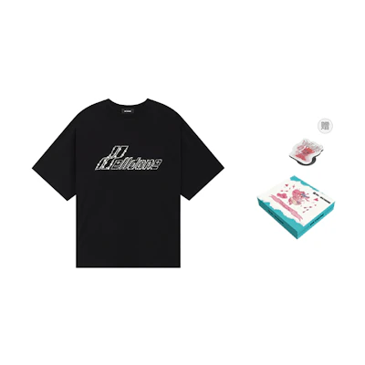WE11DONE SS25 Pearl Logo Casual Unisex Black T-Shirt. WD-TT1-25-749-U-BK