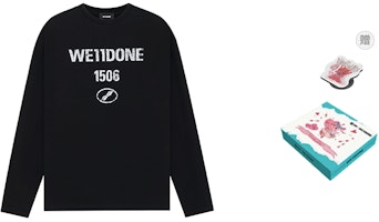 WE11DONE SS25 Retro Logo Print Long Sleeve T-Shirt Unisex - Black WD-TT1-25-768-U-BK WE11DONE SS25 Retro Logo Print Long Sleeve T-Shirt Unisex - Black WD-TT1-25-768-U-BK