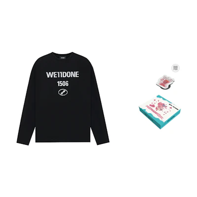 WE11DONE SS25 Retro Logo Print Long Sleeve T-Shirt Unisex - Black WD-TT1-25-768-U-BK
