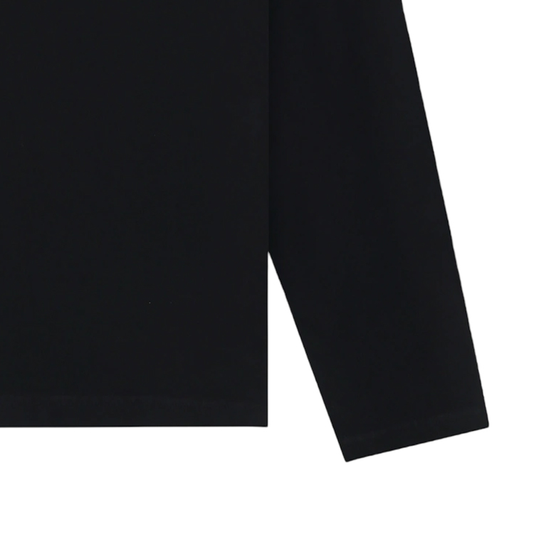 Shop WE11DONE SS25 復古 logo 印花 長袖 T恤 黑色 男女款 WD-TT1-25-768-U-BK