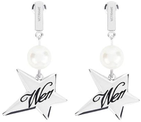 WE11DONE Star-Shaped Brass Earrings with Swarovski Pearl Unisex Silver WD-AJ3-22-510-U-SV Buy WE11DONE Star-Shaped Brass Earrings with Swarovski Pearl Unisex Silver WD-AJ3-22-510-U-SV