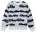 Buy WE11DONE 條紋圓領毛衣 男女款 白色 WD-KT3-22-638-U-WH