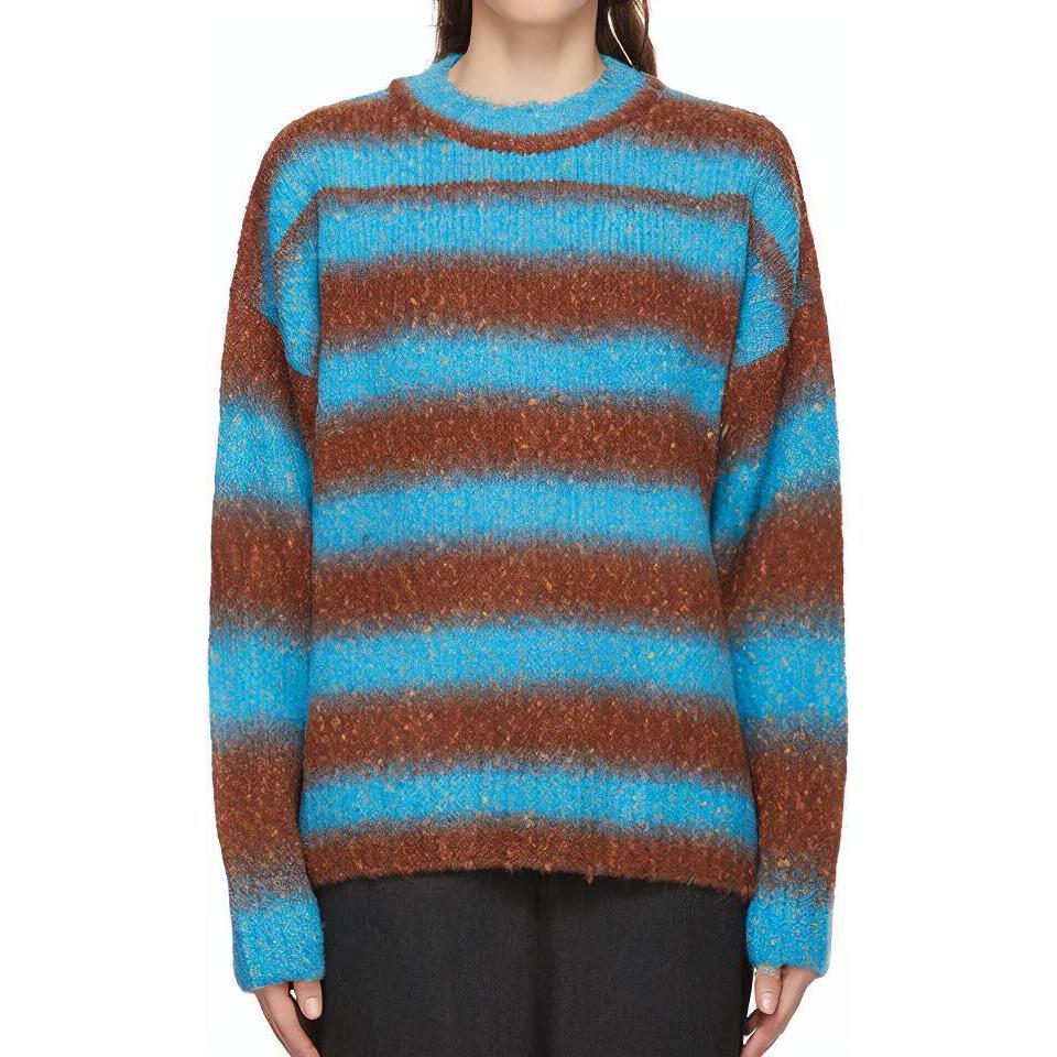 WE11DONE Striped Knit Crewneck Sweater Unisex - Blue WD-KT9-20-008-U-BL