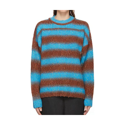 WE11DONE Striped Knit Crewneck Sweater Unisex - Blue WD-KT9-20-008-U-BL