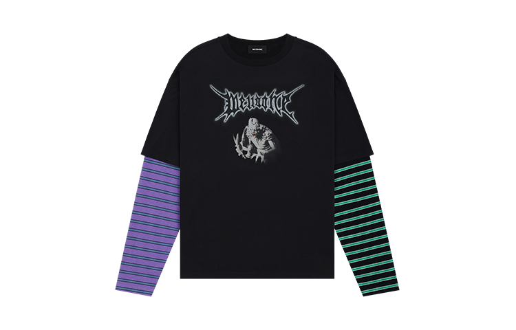 WE11DONE Striped Letter Print Crewneck Long Sleeve T-Shirt Unisex. WD-TT0-24-877-U