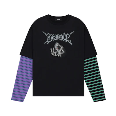 WE11DONE Striped Letter Print Crewneck Long Sleeve T-Shirt Unisex. WD-TT0-24-877-U