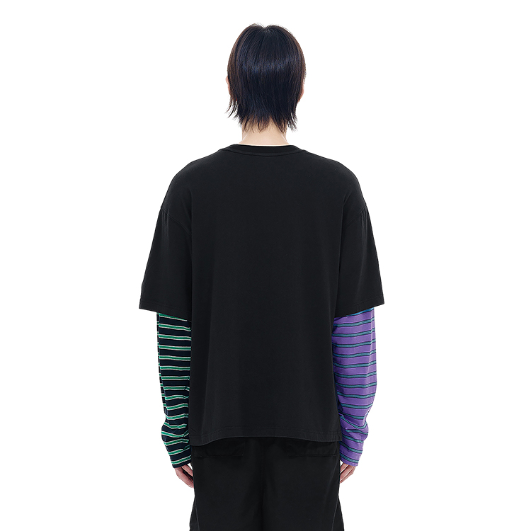 Purchase WE11DONE 條紋字母印花長袖圓領T恤 男女同款. WD-TT0-24-877-U