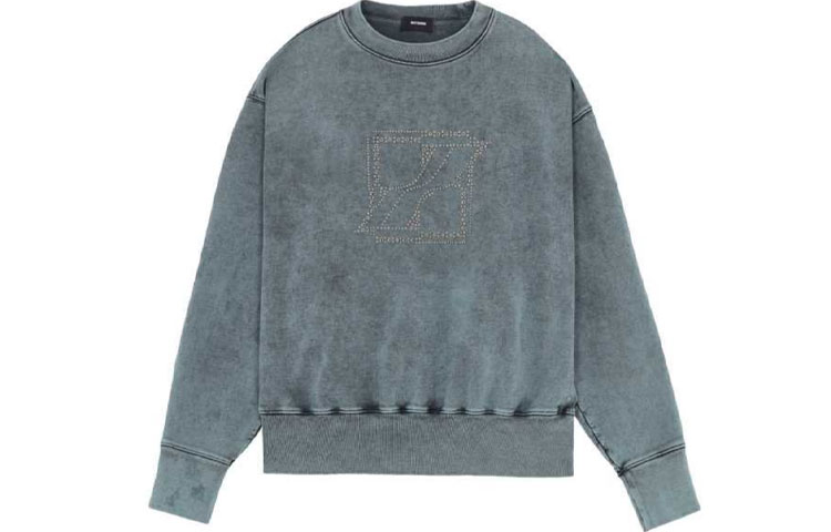 WE11DONE Studded Square Logo Unisex Long Sleeve Pullover Sweatshirt WD-TS3-21-590-U-MT 圖 2