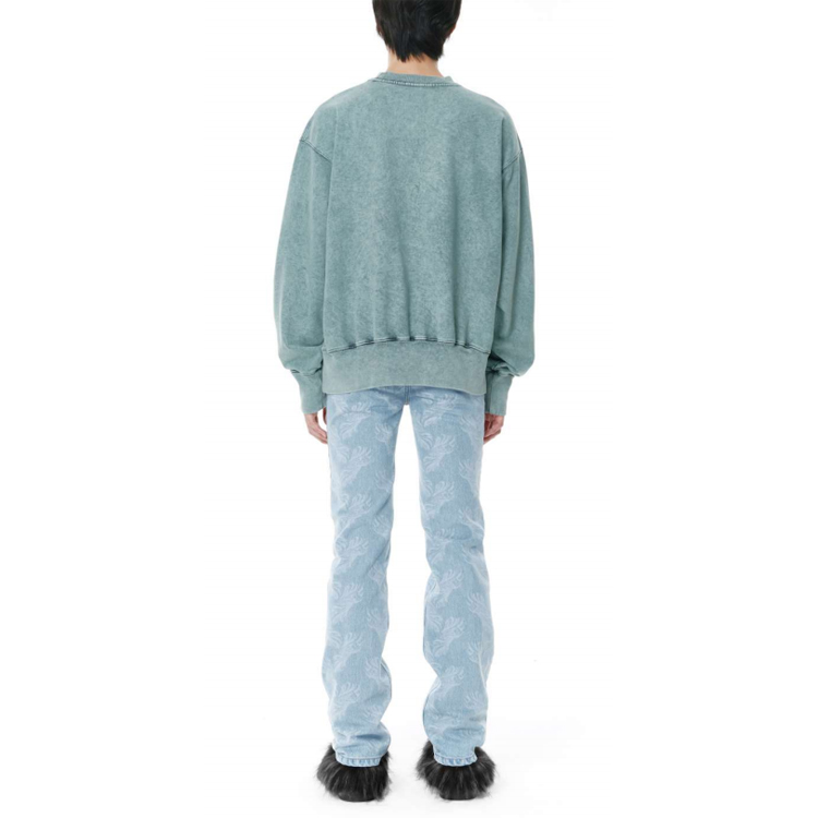 WE11DONE Studded Square Logo Unisex Long Sleeve Pullover Sweatshirt WD-TS3-21-590-U-MT 圖 4