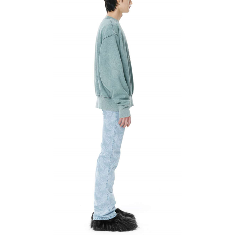 WE11DONE Studded Square Logo Unisex Long Sleeve Pullover Sweatshirt WD-TS3-21-590-U-MT 圖 5