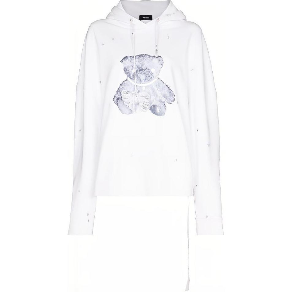 WE11DONE Teddy Bear Graphic Hoodie Unisex White. WD-TH9-20-118-U-WH