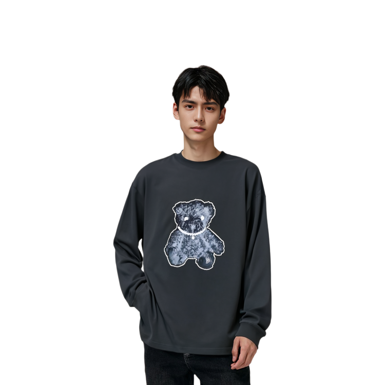 Purchase WE11DONE 小熊珍珠項鍊印花長袖T恤 深灰色 WD-TT9-20-116-U-CH