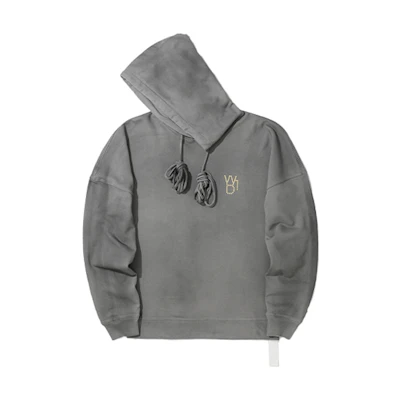 WE11DONE Tie-Dye Beaded Logo Hoodie Unisex Dark Gray WD-TH9-20-134-U-GY