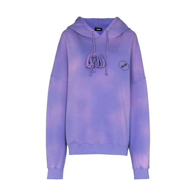 WE11DONE Tie-Dye Drawstring Hoodie Unisex Purple WD-TH8-20-097-U-PP