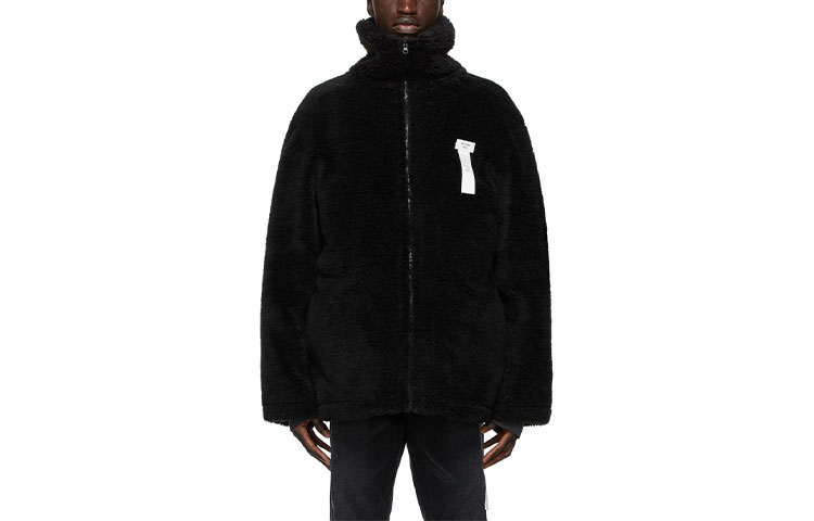 WE11DONE Unisex Black Faux Leather High-Neck Jacket. WD-JP9-20-052-U-BK 圖 2