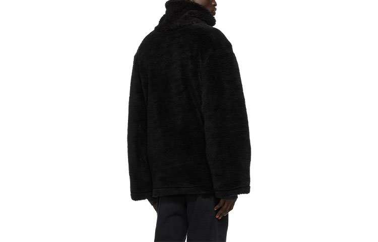 WE11DONE Unisex Black Faux Leather High-Neck Jacket. WD-JP9-20-052-U-BK 圖 3