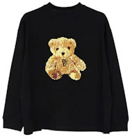 WE11DONE Unisex Black Long Sleeve T-Shirt with Bear Embroidery. WD-TT9-20-121-U-BK WE11DONE Unisex Black Long Sleeve T-Shirt with Bear Embroidery. WD-TT9-20-121-U-BK