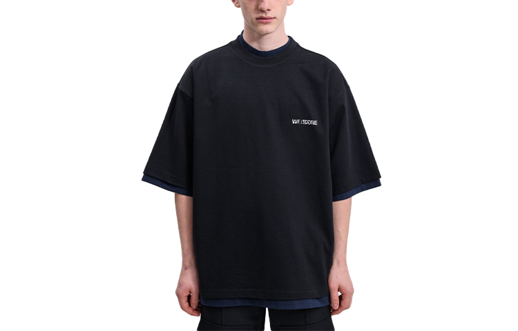 WE11DONE Unisex Black Reversible Loose Fit Short Sleeve T-Shirt. WD-TP6-20-030-U-BK 圖 3
