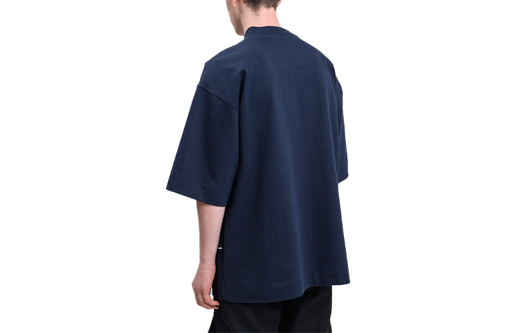 WE11DONE Unisex Black Reversible Loose Fit Short Sleeve T-Shirt. WD-TP6-20-030-U-BK 圖 4