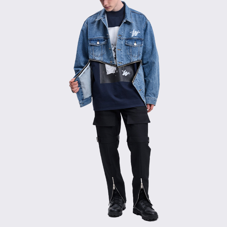 WE11DONE Unisex Black Reversible Loose Fit Short Sleeve T-Shirt. WD-TP6-20-030-U-BK 圖 5