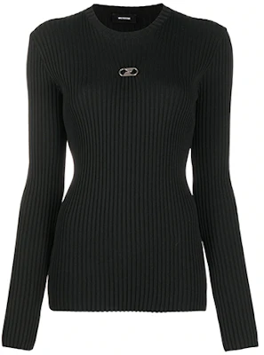 WE11DONE Unisex Black Slim Fit Ribbed Long Sleeve Knit Top WD-KO8-200-44-U-BK Buy WE11DONE Unisex Black Slim Fit Ribbed Long Sleeve Knit Top WD-KO8-200-44-U-BK